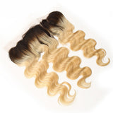 #1B613 Body Wave 13x4 Human Hair Blonde Transparent Frontal