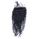 Deep Curly 4x4 Virgin Human Hair Natural Black Transparent Closure