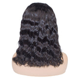 Bob Style Natural Wave 13*4 Transaprent Frontal Lace Wig Natural Black #1B