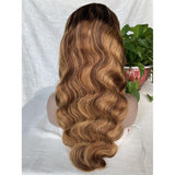 #4/27  Highlight Honey Blonde 13x4  Transparent Frontal Lace Wig Body Wave Color Wig