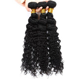 3 Bundle Deals With 4*4 Transparent  Closure Deep Curly Virgin Human Hair Natural Black