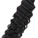 3 Bundle Deals With 4*4 Transparent  Closure Deep Curly Virgin Human Hair Natural Black