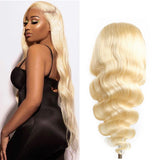 #613 Body Wave 4x4  Transparent Closure Lace Wig 180% Density