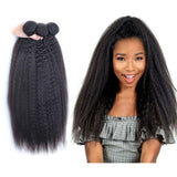 3 Bundle Deals Kinky Straight Virgin Human Hair Natural Black