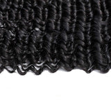 3 Bundle Deals With 13*4 Transparent Frontal Deep Curly Virgin Human Hair Natural Black