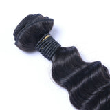 3 Bundle Deals With 13*4 Transparent Frontal Deep Wave Virgin Human Hair Natural Black