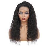 Water Wave Full Frontal 13*4 Transparent Lace Wig Natural Black