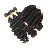 Loose Deep Curly Virgin Human Hair Natural Black Bundles (100 grams)