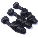 3 Bundle Deals With 4*4 Transparent  Closure Loose Wave Virgin Human Hair Natural Black