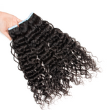 Water Wave Virgin Human Hair  Tape In Natural Black (20pcs/50grams)